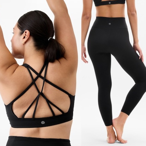 Athleta Pants - NWT Athleta Black Solace Sports Bra & Transcend High Rise 7/8 Legging Set